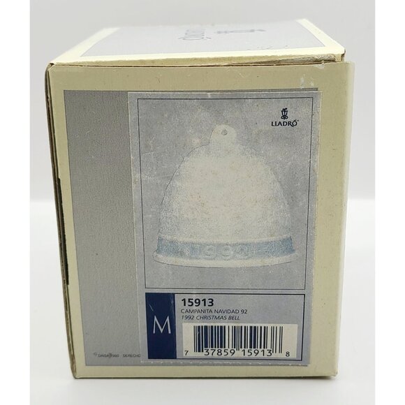 Lladro 1992 Porcelain Christmas Bell Ornament In Original Box No hangtag - Picture 11 of 12